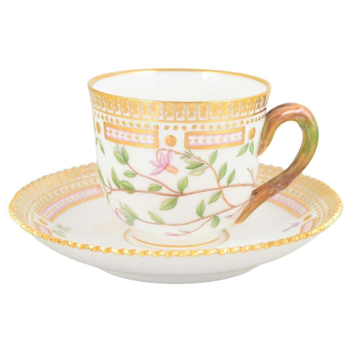 Royal Copenhagen. Flora Danica Demitasse Cup With Saucer In Porcelain. 1960s