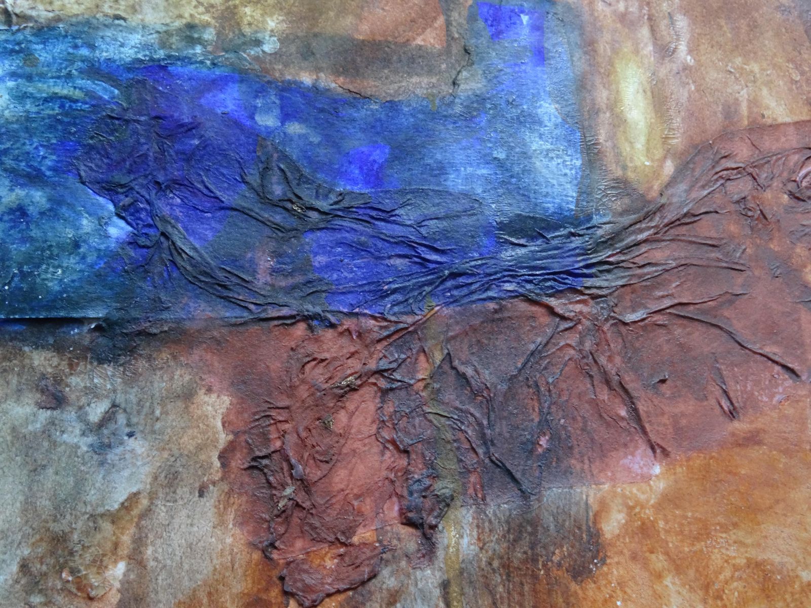 Igor Leontievgolden Blue Composition. 2000, Paper, Mixed Media, 44x57 Cm. Signed2000 photo Art
