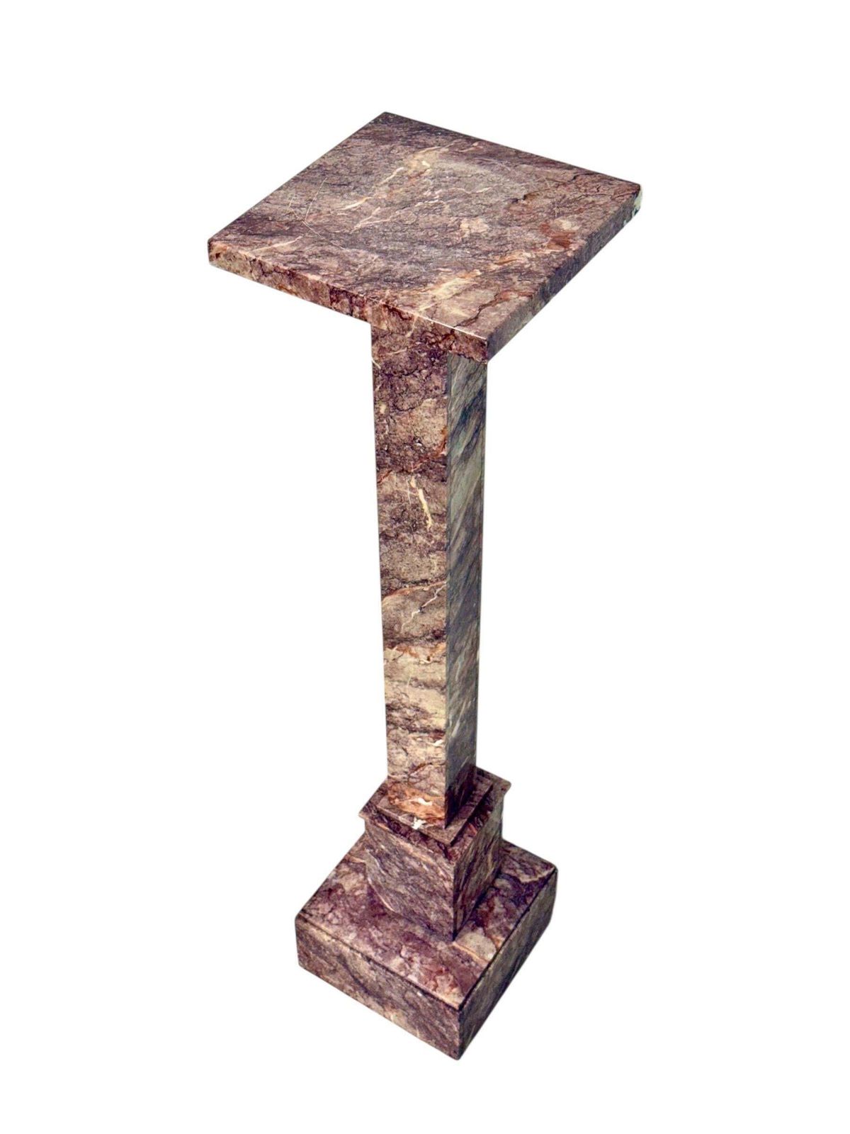 photo buy French Breccia Marble Pedestal Column, Early 20th Century