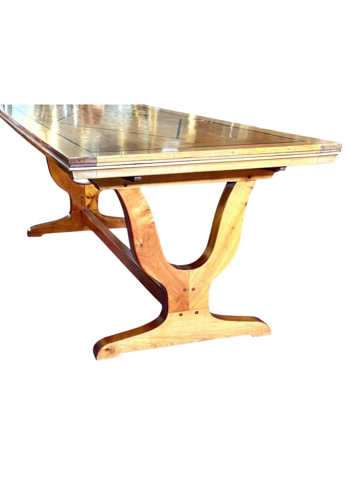 4745.0 French Art Deco Extendable Dining Cherrywood Table, Seats Up To 14 photo