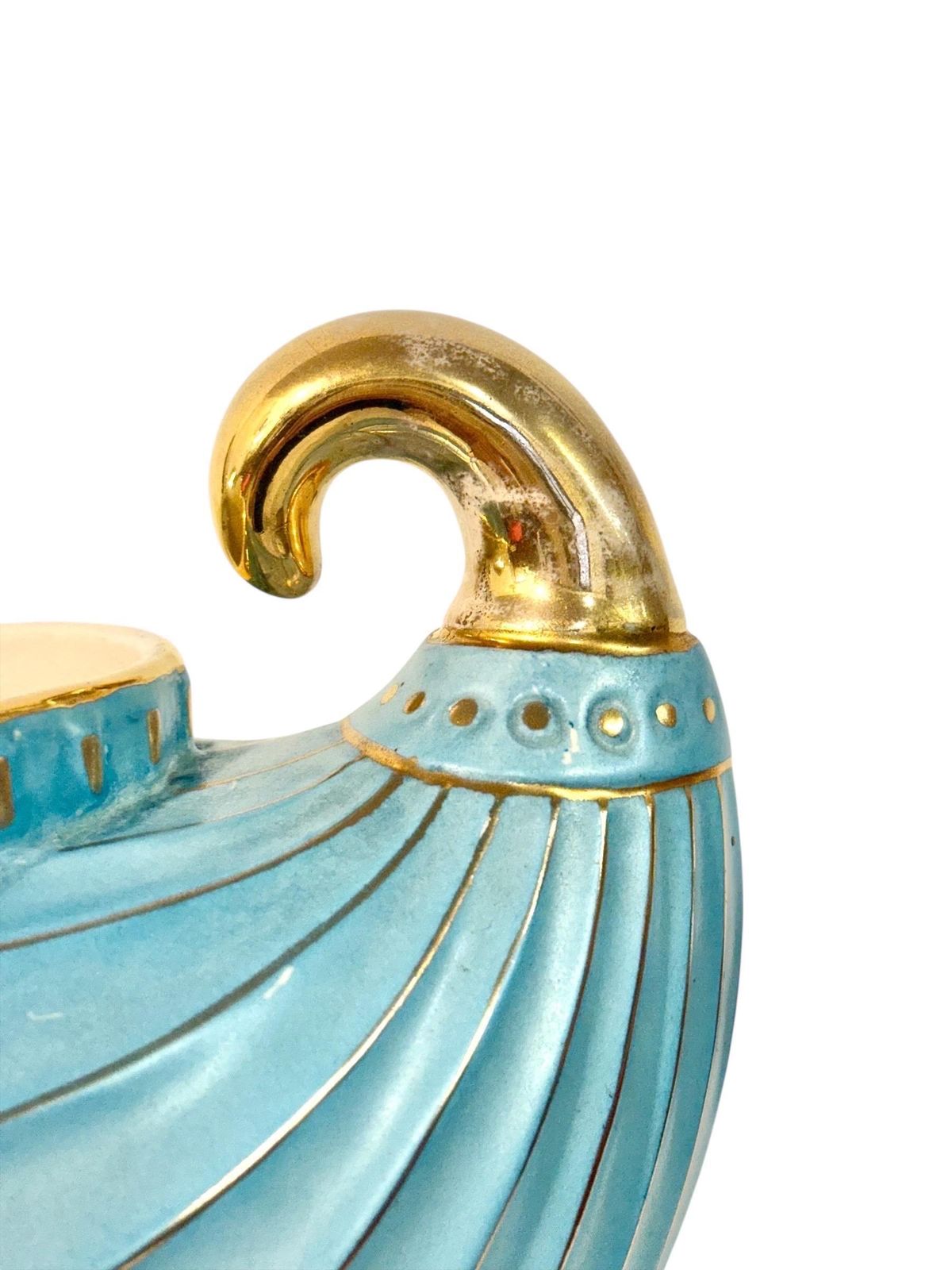 photo for sale French Art Nouveau Faience Jardinière With Gilt Handles, Circa 1900