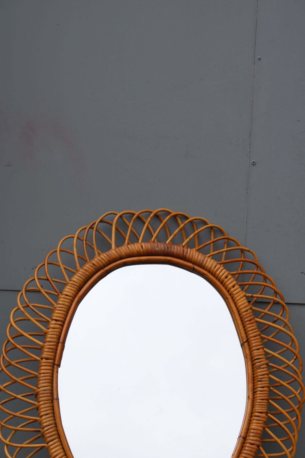 Franco Albini 1950 Woven Bamboo Wall Mirror photo Home Decor