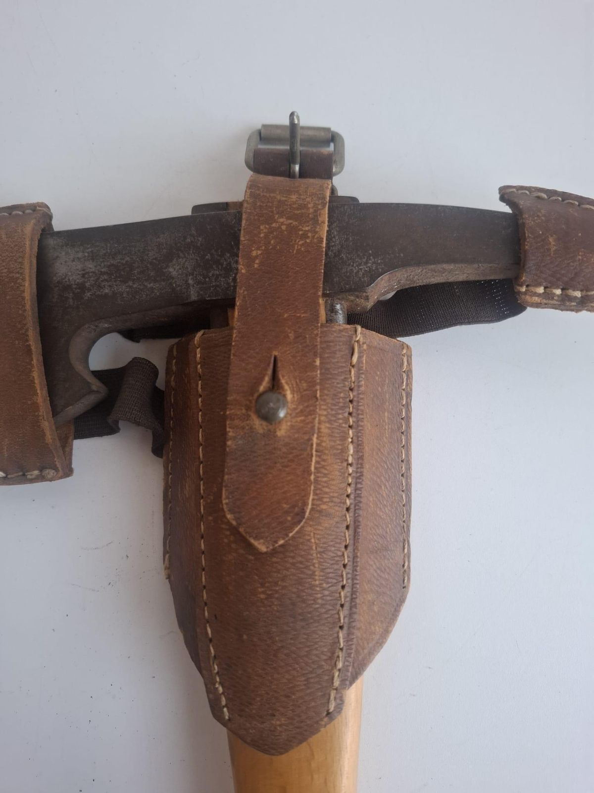 Mid Century Czechoslovak Firefighter Axe With Leather Holster photo buy