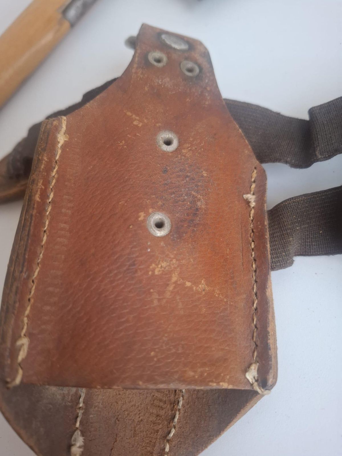 photo buy Mid Century Czechoslovak Firefighter Axe With Leather Holster
