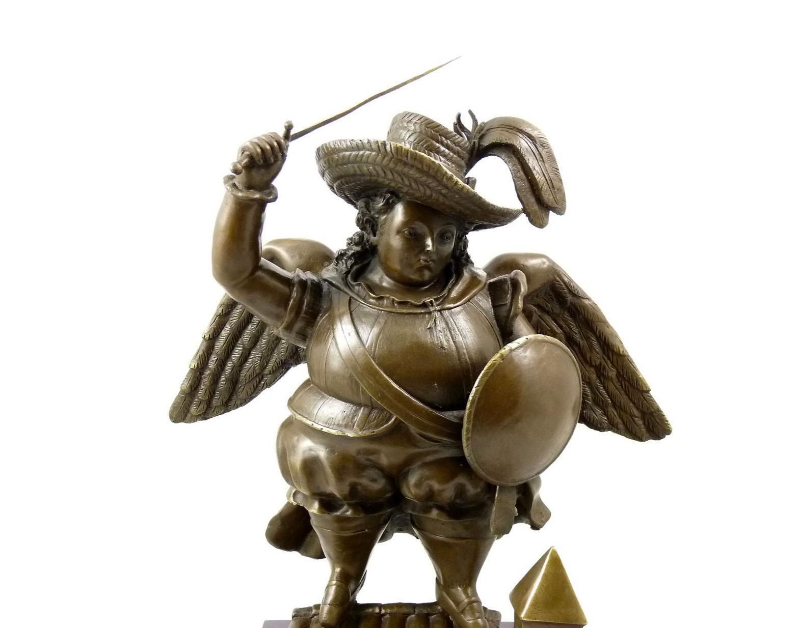 Archangel With Black Hat Sculpture In Bronze, Contemporary Style photo vinterior