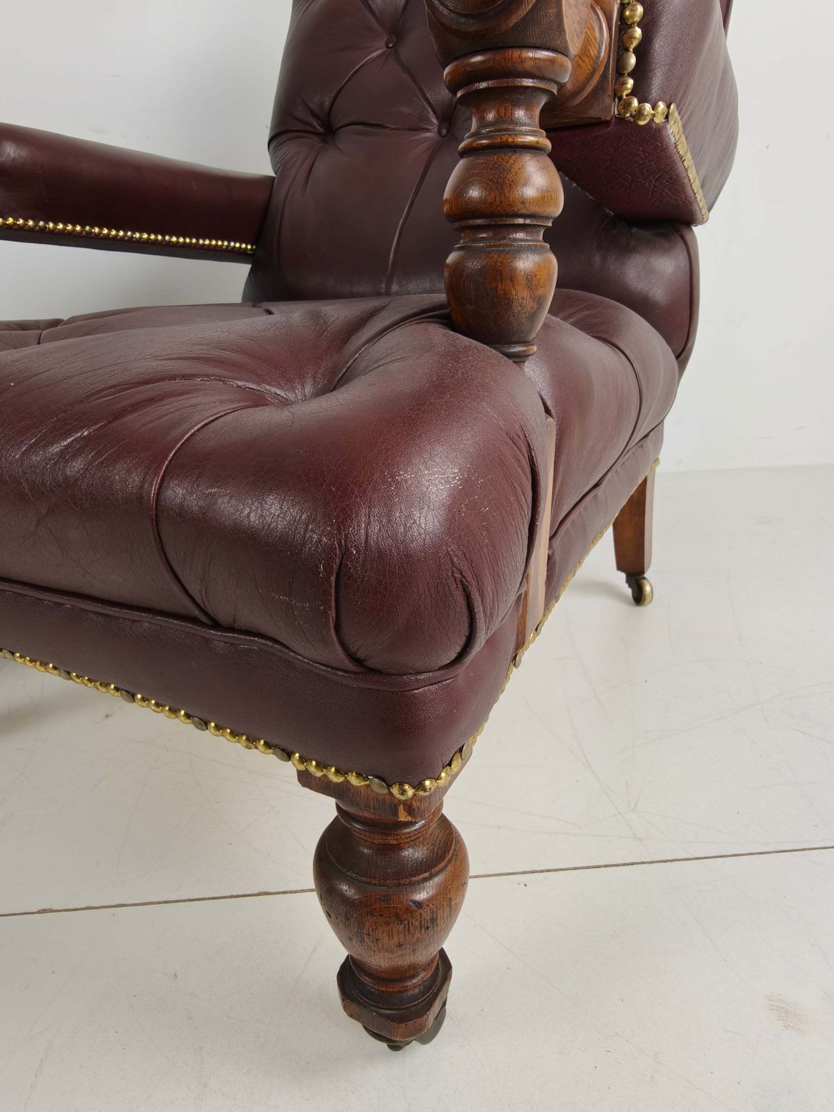Furniture Pair Of Antique Library Chairs   Original William Morris & Co Edinburgh Stamped Armchairs photo