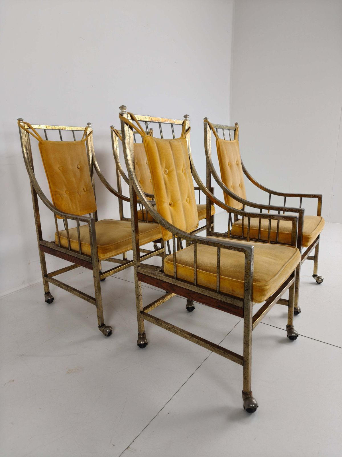 Unique Set Of Mid Century Style Dining And Lounge Chairs – Gilded, Made Between 1940 1948 By Flanders Industries Inc, Fort Smith, Arkansas photo 1188.0