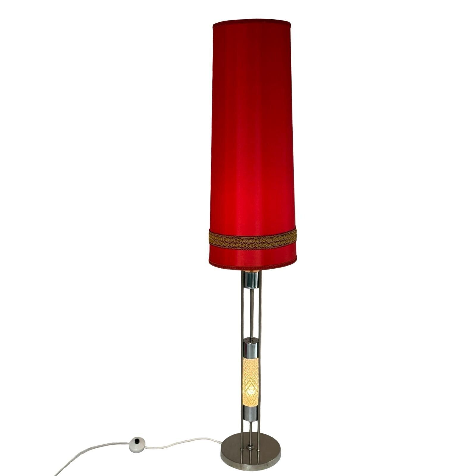 Richard Essig   Floor Lamp   Space Age Design   Crystal Glass, Chrome And Fabric Covered Shade photo furniture
