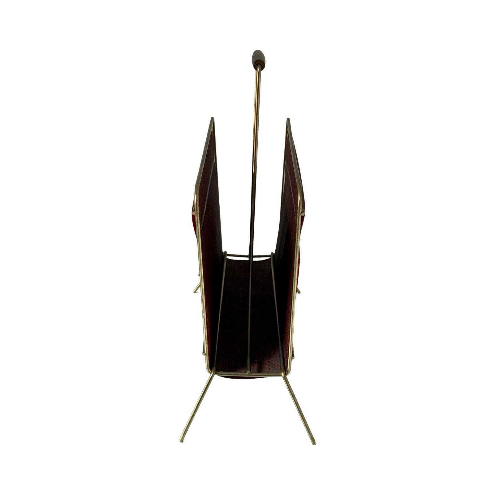 Atomic Age / Mcm   Newspaper Basket / Magazine Rack   Brass   Ca. 1960's photo furniture