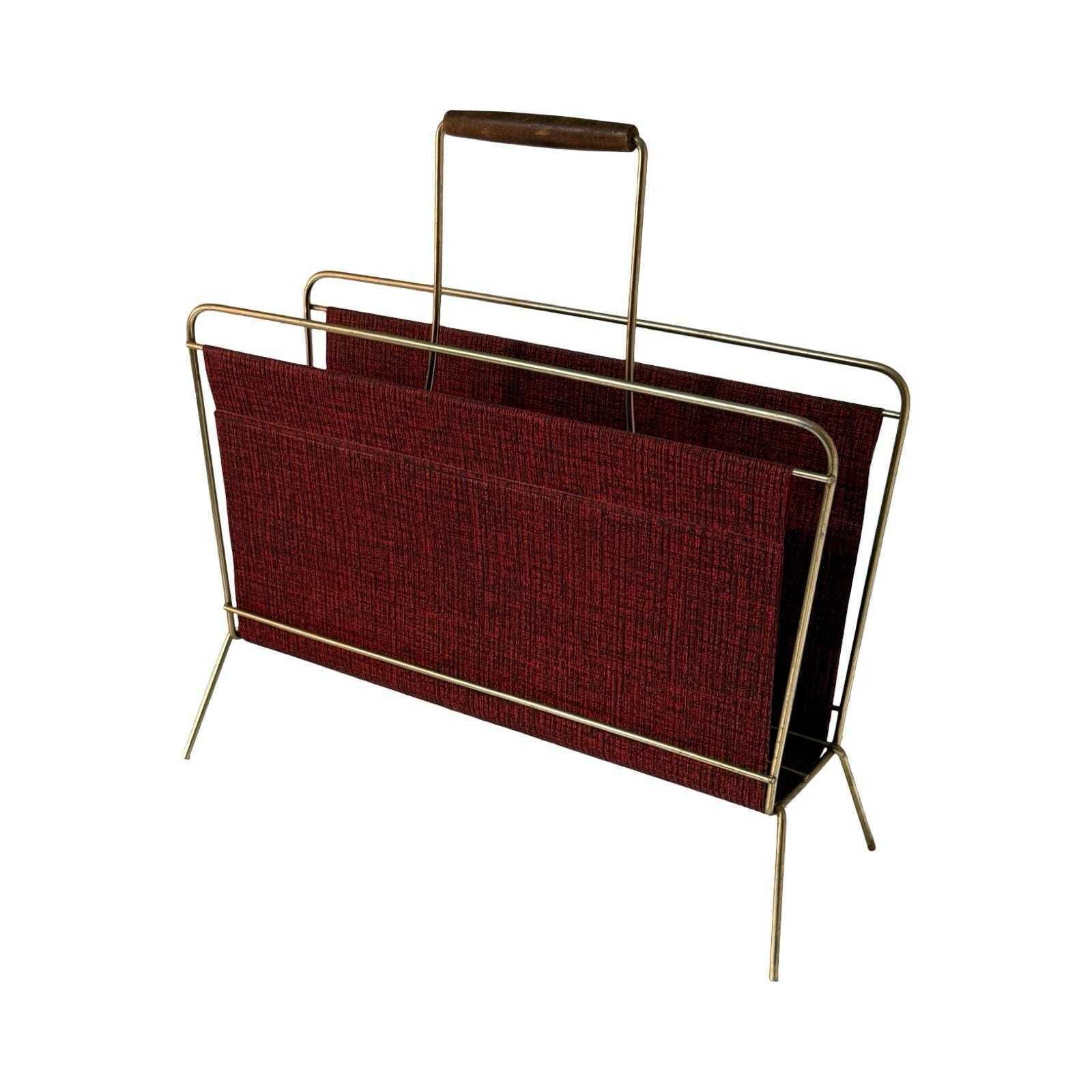 Atomic Age / Mcm   Newspaper Basket / Magazine Rack   Brass   Ca. 1960's photo Home Decor