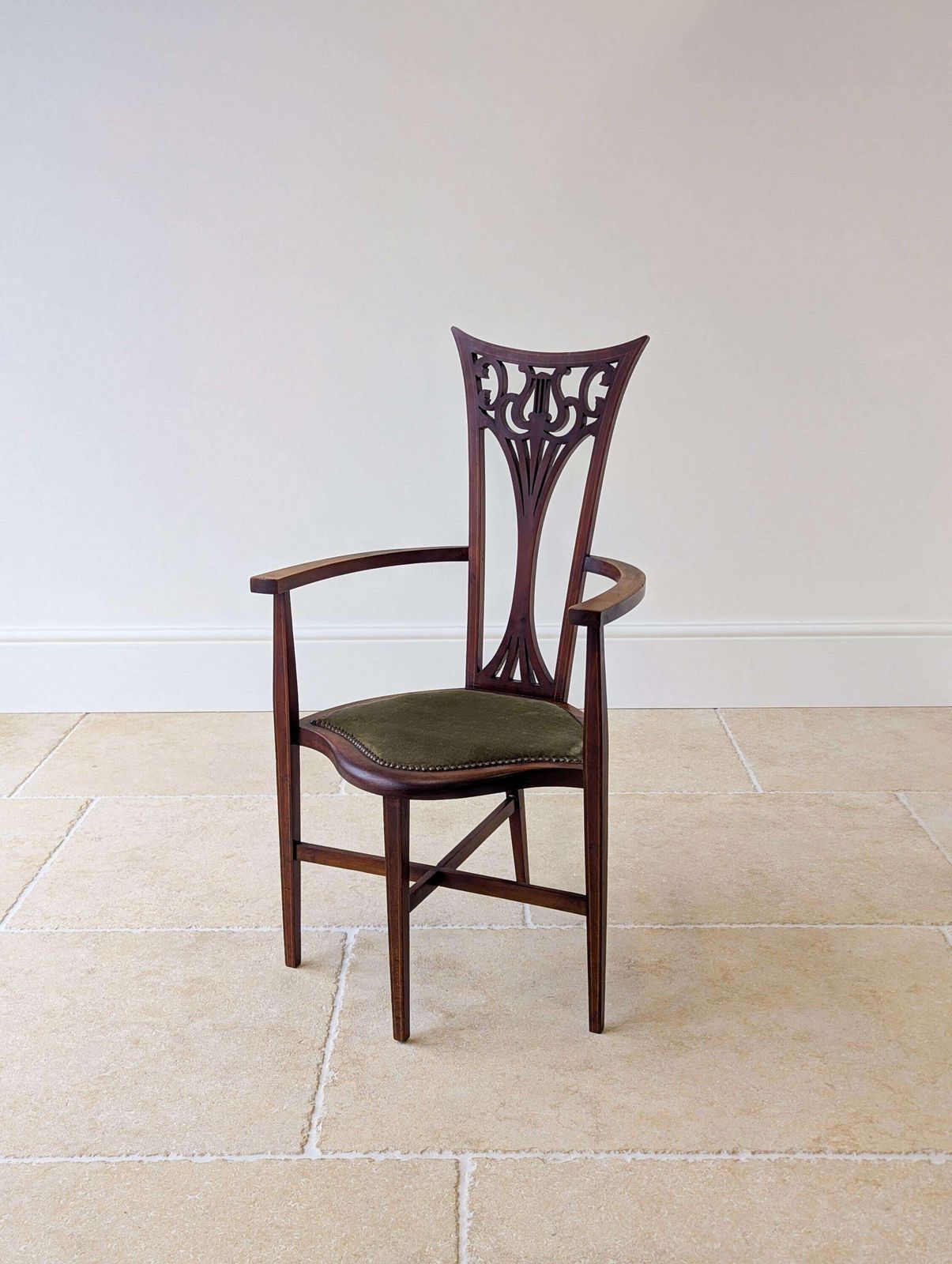 Antique Edwardian Mahogany Elbow Chair C.1910