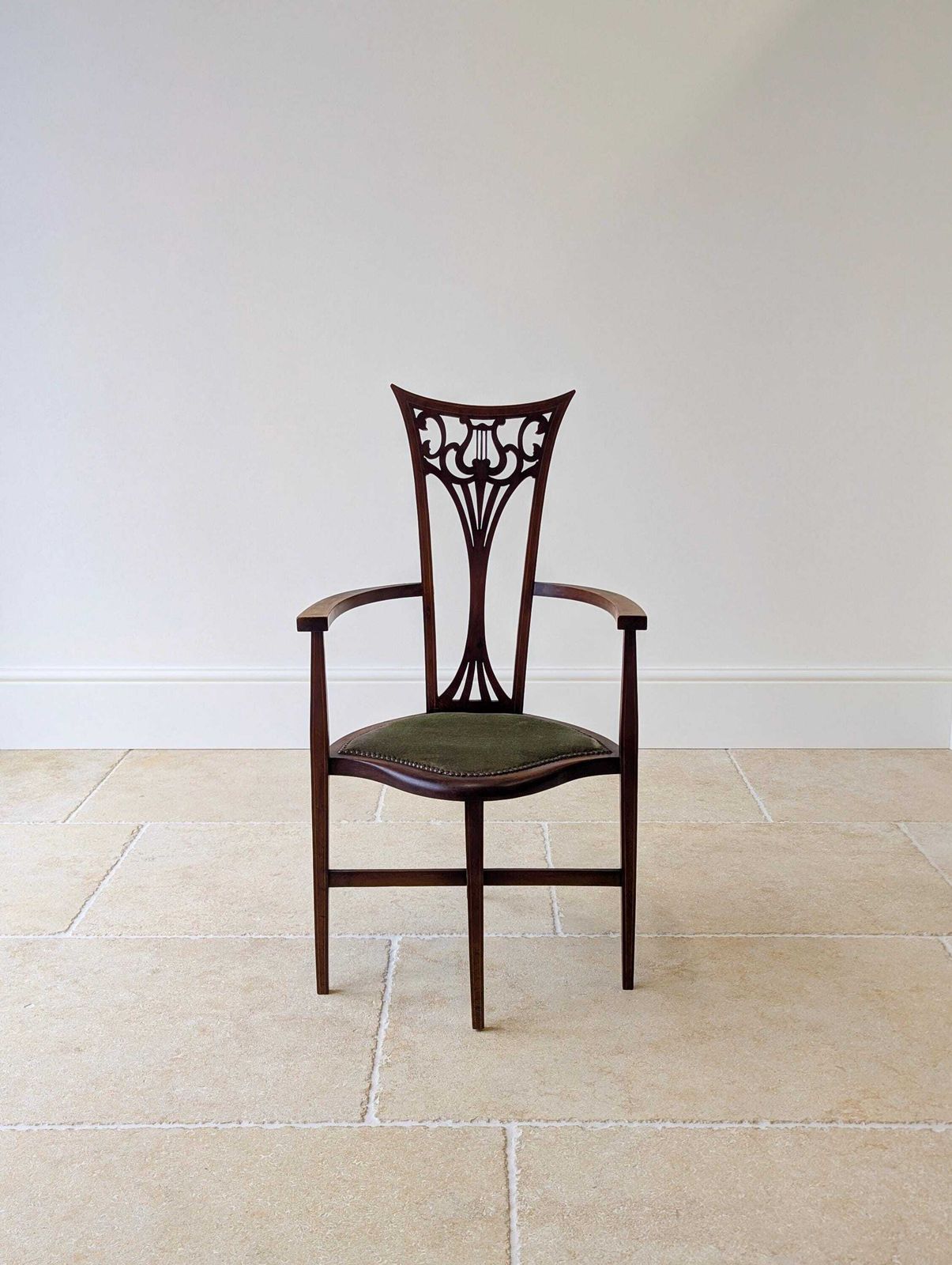 Antique Edwardian Mahogany Elbow Chair C.1910 photo furniture