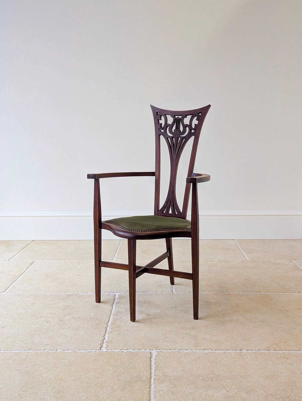 photo for sale Antique Edwardian Mahogany Elbow Chair C.1910