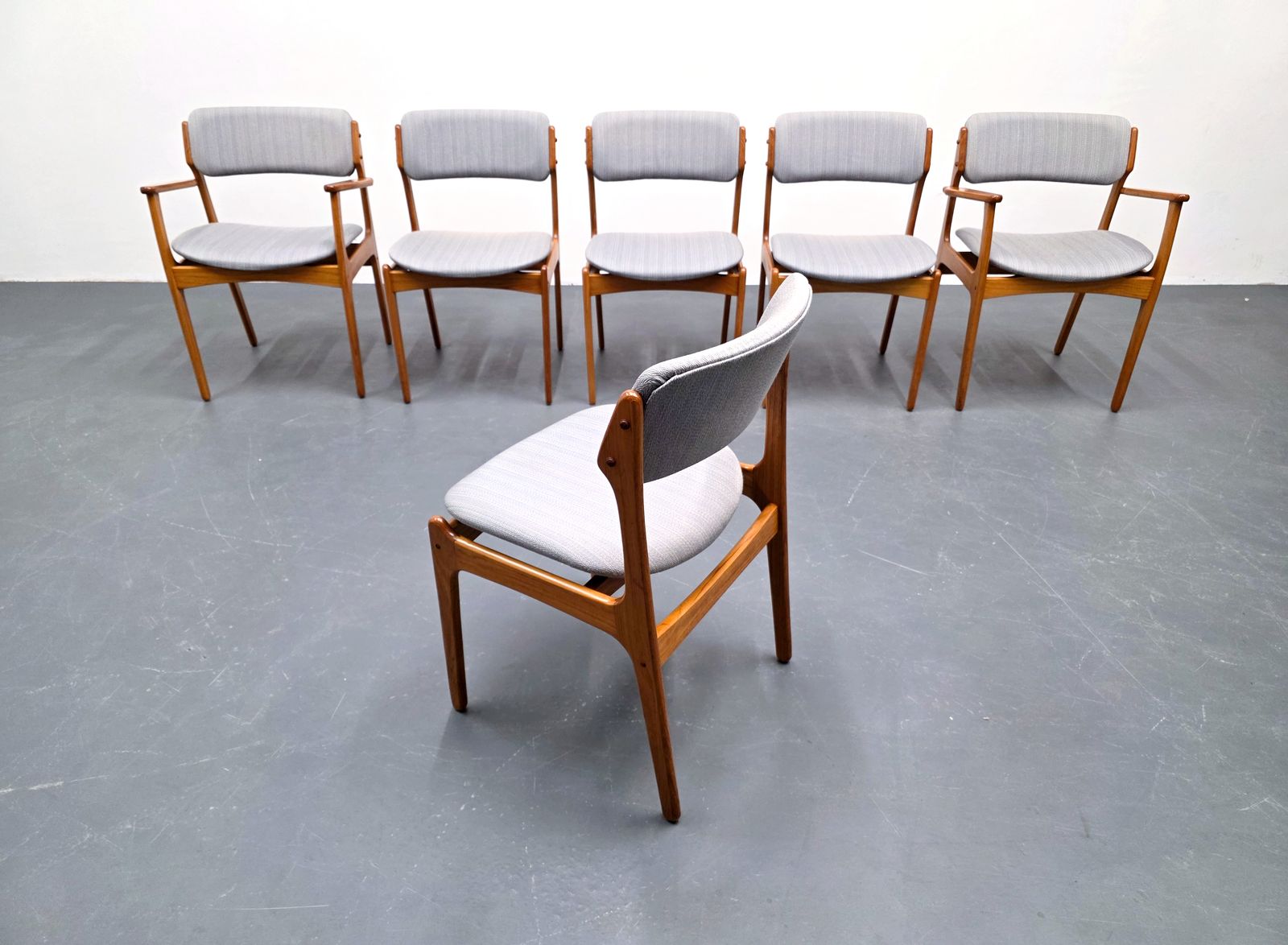 1650.0 Erik Buch – Set Of 6 Dining Chairs, Model 49, Denmark, 1960s photo