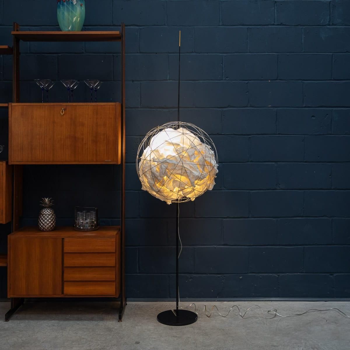Vintage 20thc German Metal & Paper Floor Lamp By Ingo Maurer C.1990 photo for sale