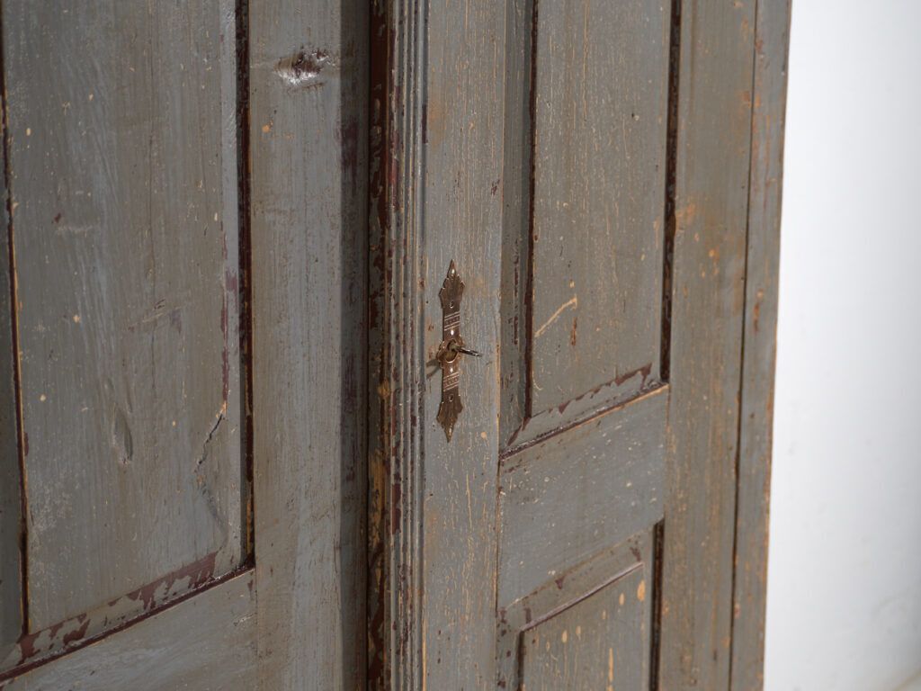 1648.0 Rustic Painted Wooden Wardrobe, Central Europe, Circa 1900–1920 photo