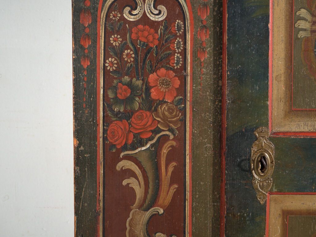 photo buy Folk Art Painted Cabinet, Central Europe, Dated 1814