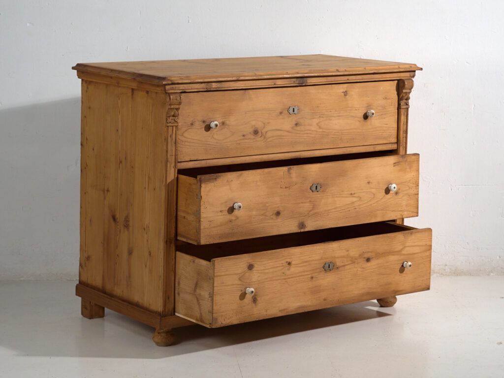 Antique Pine Wood Chest Of Drawers (C.1920) #116 photo Furniture