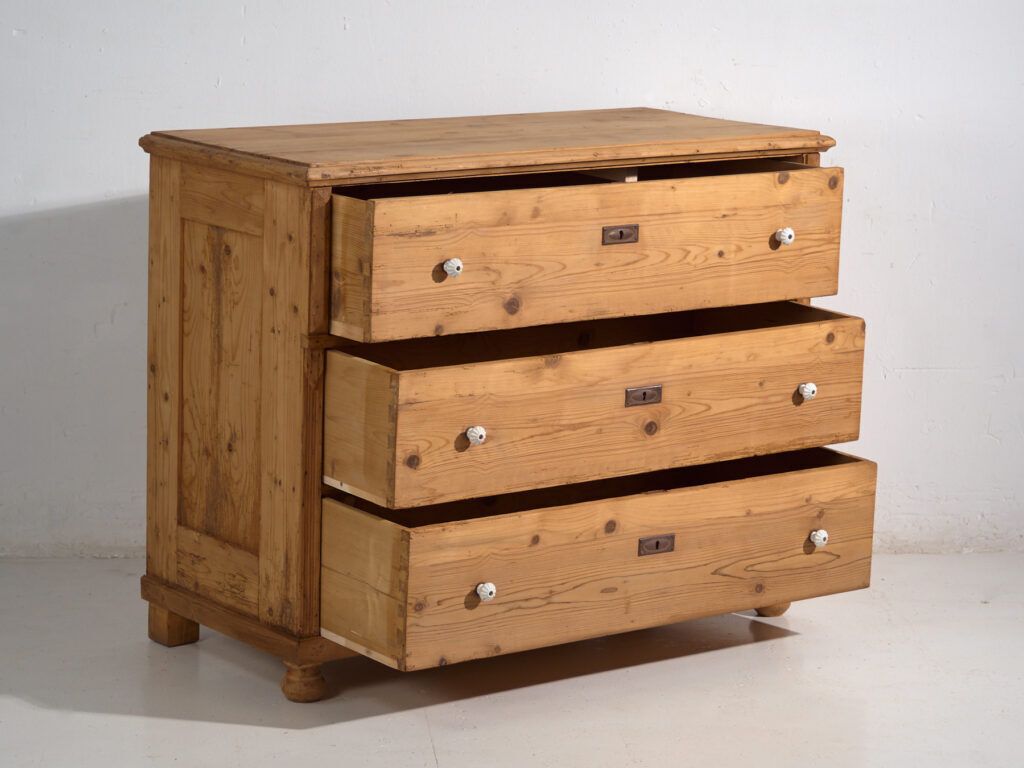 Antique Solid Pine Chest Of Drawers – Central Europe (C.1880–1910) #117 photo Furniture