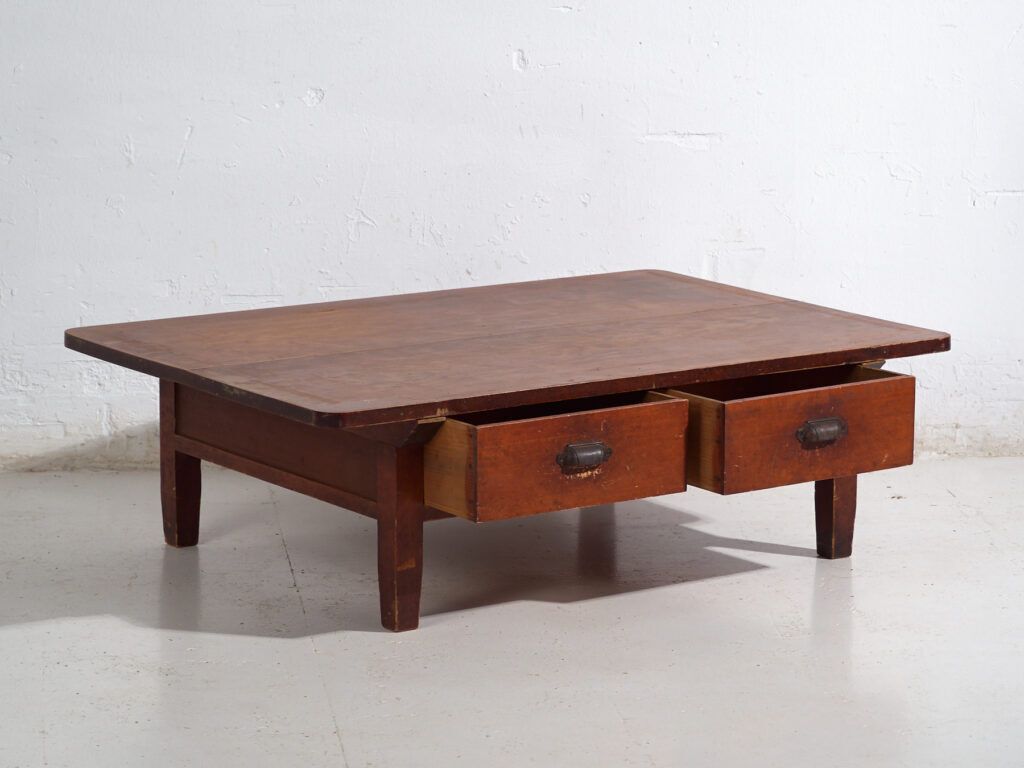 Antique Japanese Low Work Table With Drawers – Showa Period – C.1930 1950 photo Furniture