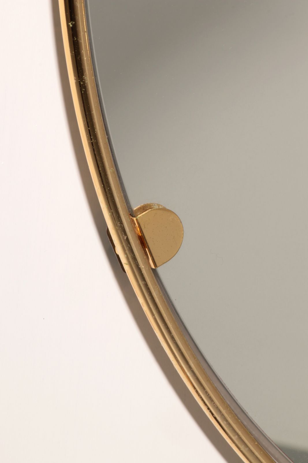 photo furniture Italian 1960s Solid Brass Wall Mirror With Original Patina – Milan Nightlife Provenance
