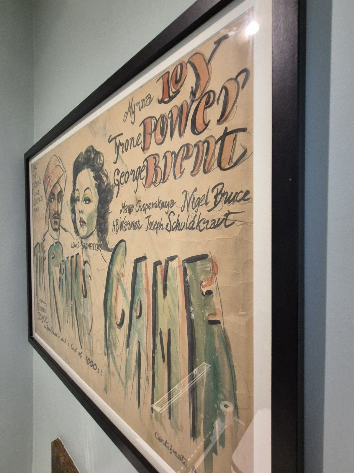 Original And Unique 1939  "The Rains Came" Film Poster Proof Signed And Framed photo for sale