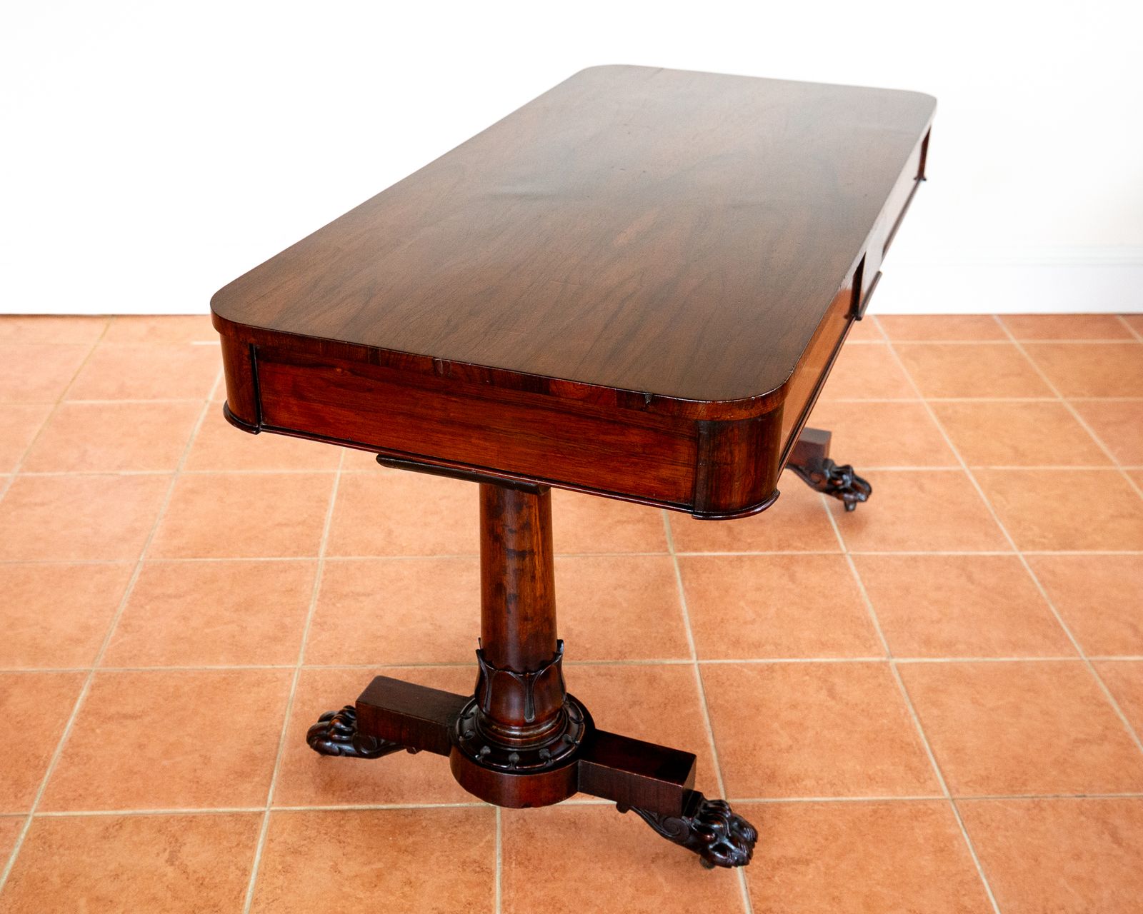 photo furniture William IV Library Table Rosewood Mahogany Serving Tabl.E Writing Des.K Georgian English Antiqu.E Dining Centre Tabl.E Biedermeier 1830