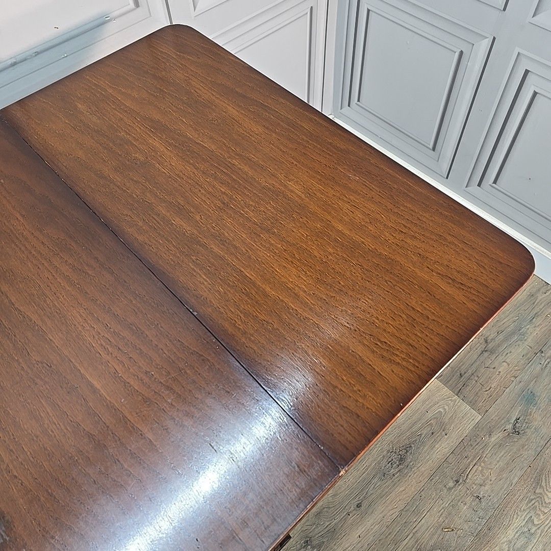 photo vintage Vintage Drop Leaf Table Cabinet Gateleg Storage Cupboard Retro Mid Century