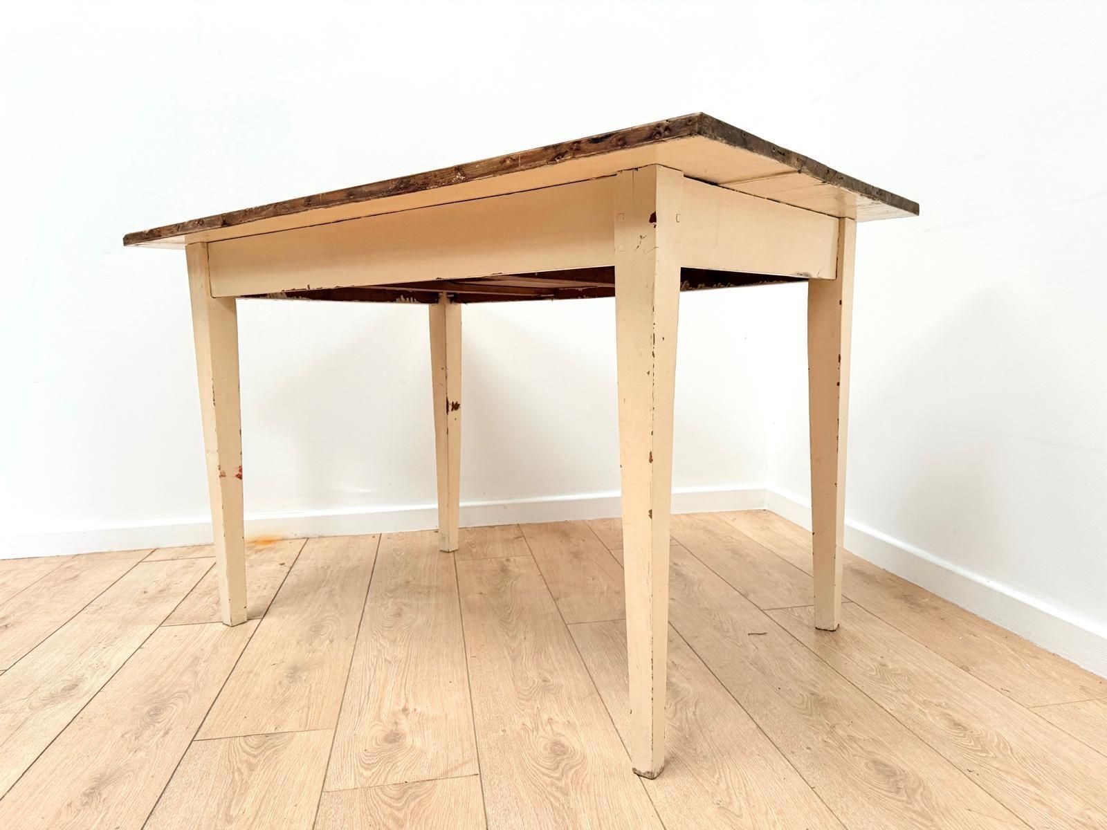 Vintage French  Pine Farmhouse Table One Drawer  Delivery Available 0262. photo Furniture