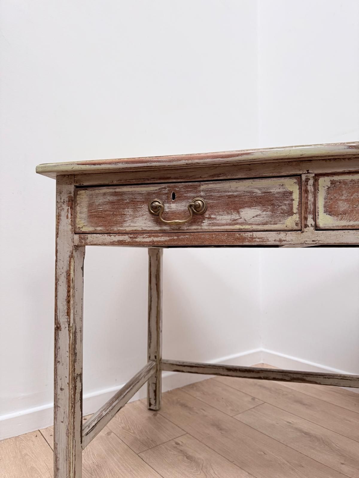Vintage French Painted Pine Farmhouse Table 2 Drawer  Delivery Available 0263. photo furniture