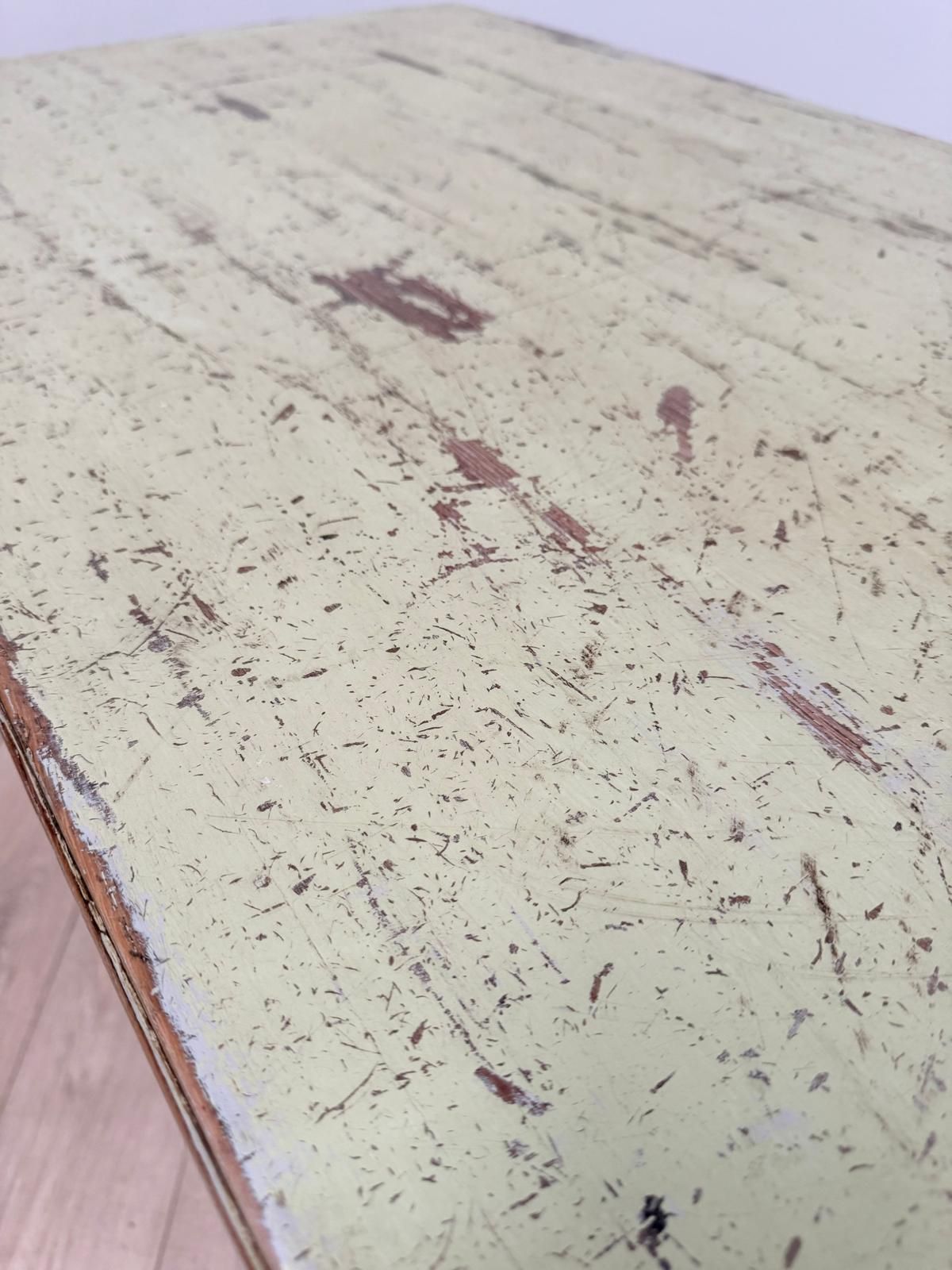 Vintage French Painted Pine Farmhouse Table 2 Drawer  Delivery Available 0263. photo buy