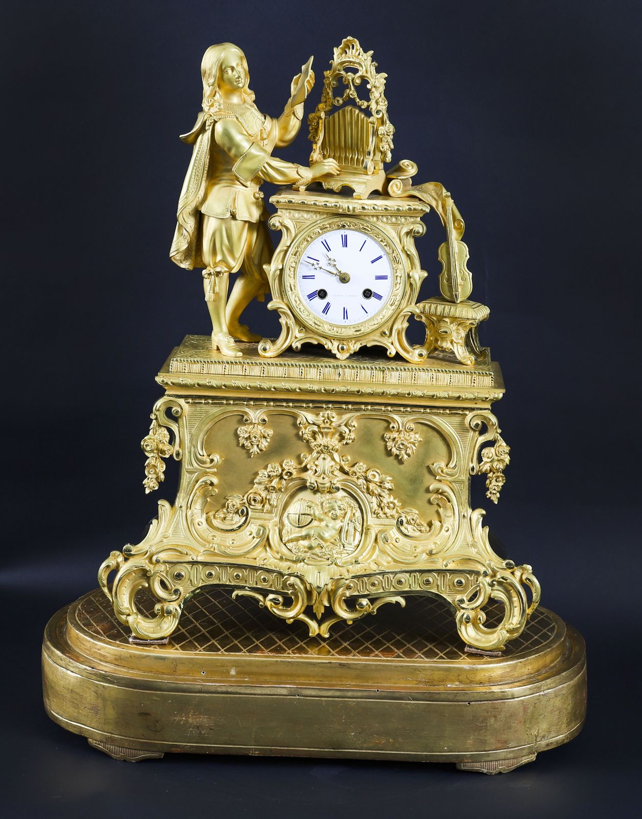 Antique French Sevres Ormolu Mantel Clock By Leroy Paris 19th Century photo furniture