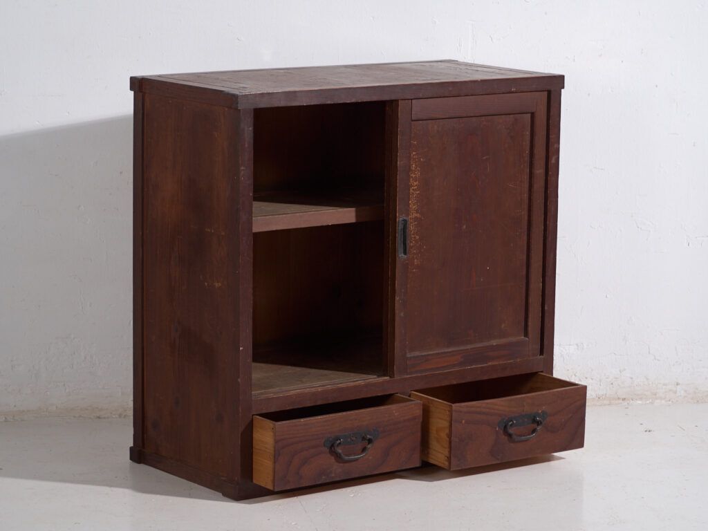 Antique Japanese Cabinet With Sliding Doors – Taisho/Showa Period (C.1920 1950) photo Furniture