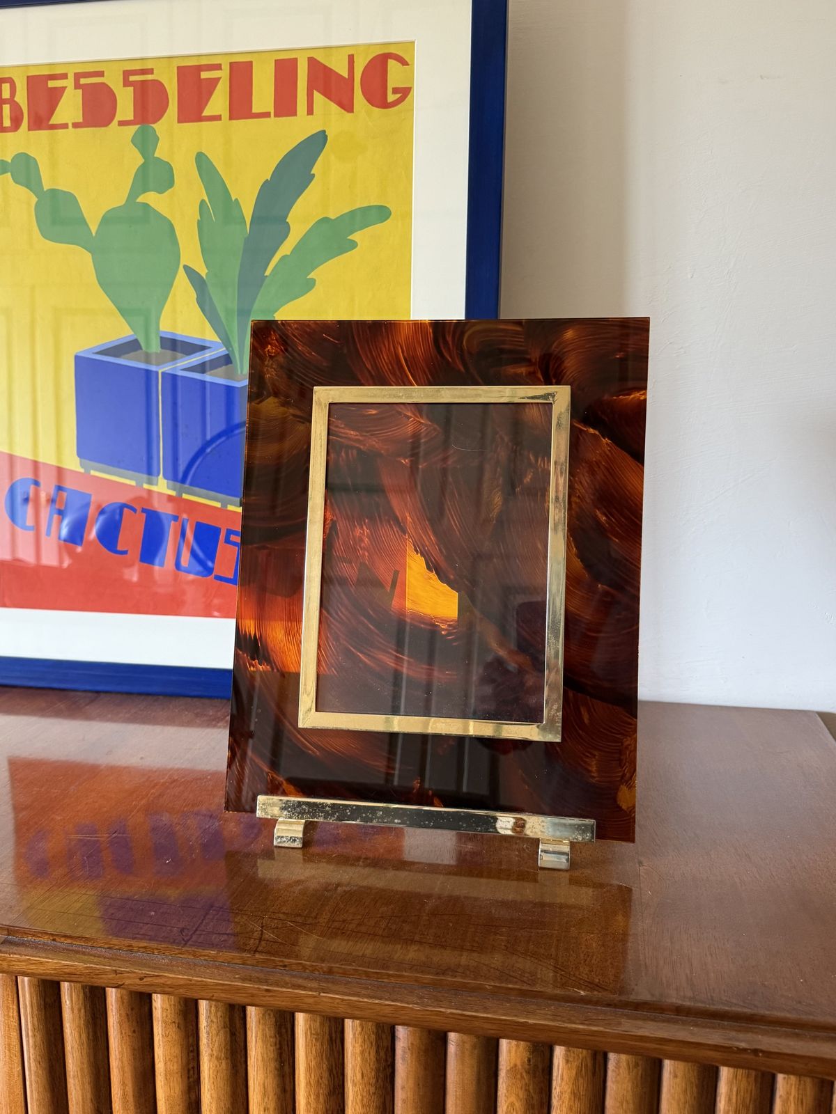 Hollywood Regency Lucite Picture Frame, In The Manner Of Gabriella Crespi Italy 1970s photo furniture