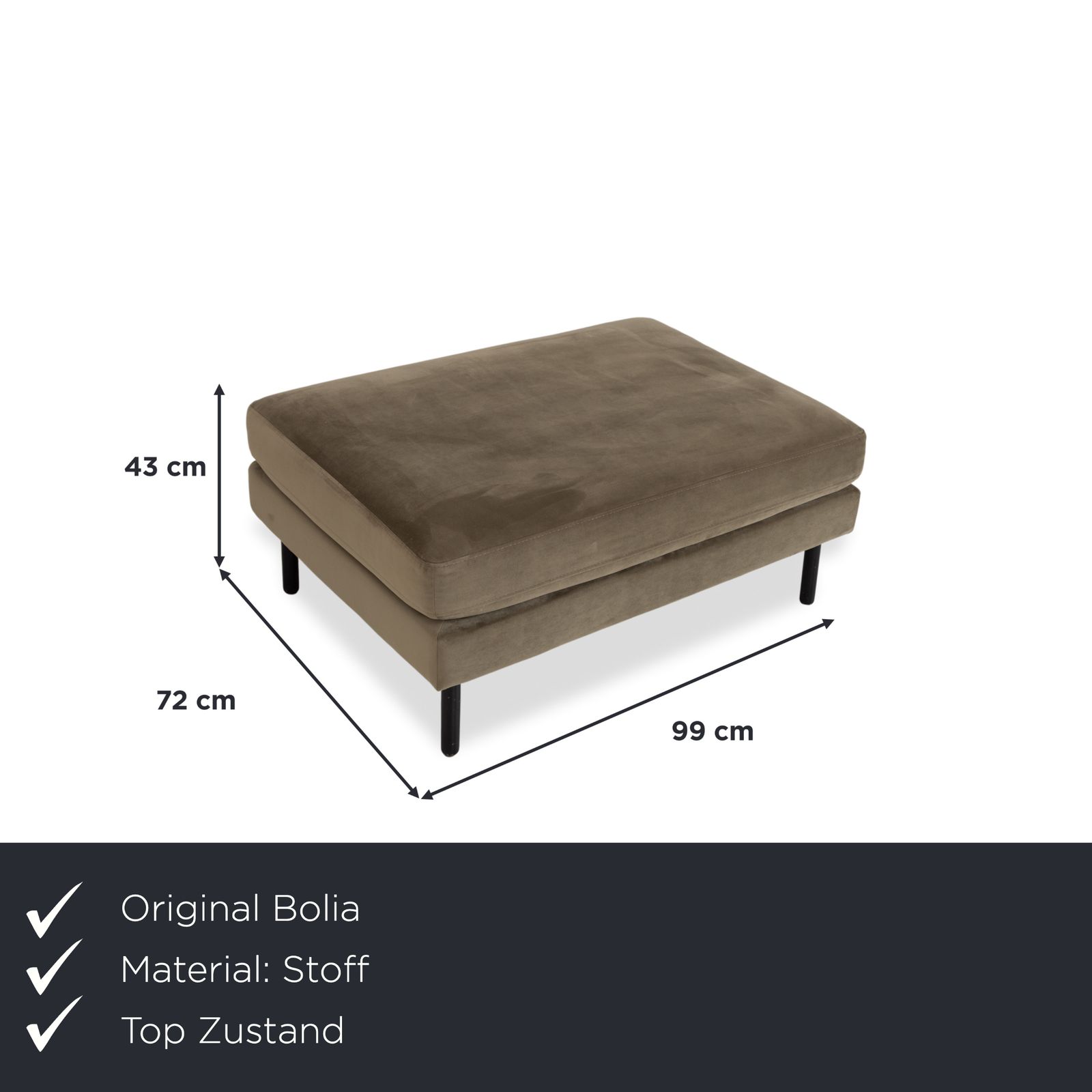 Tabouret Bolia Scandinavia en tissu vert olive photo furniture