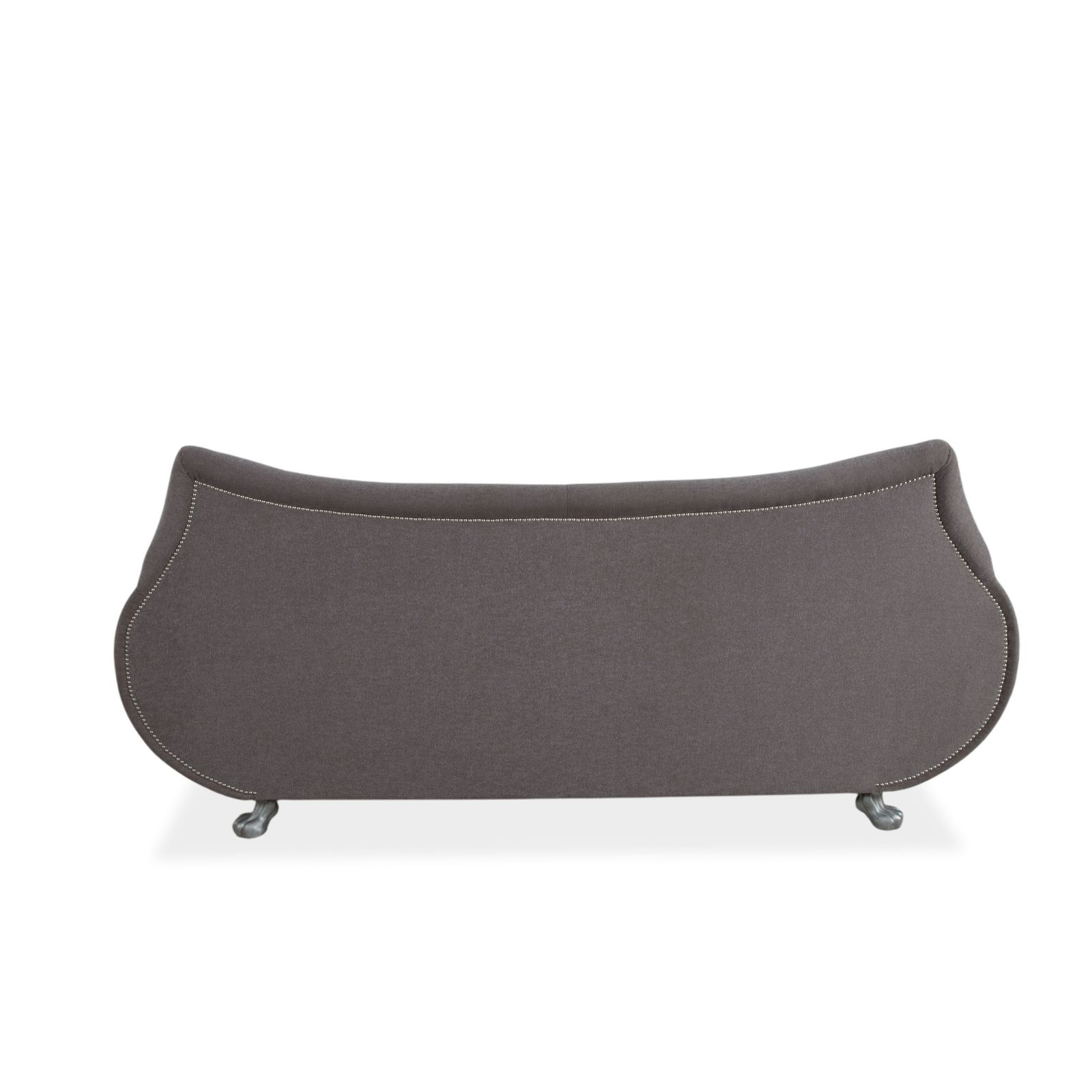photo furniture Canapé 3 places Bretz Gaudi beige gris brun, pieds en forme de pattes de lion argentées