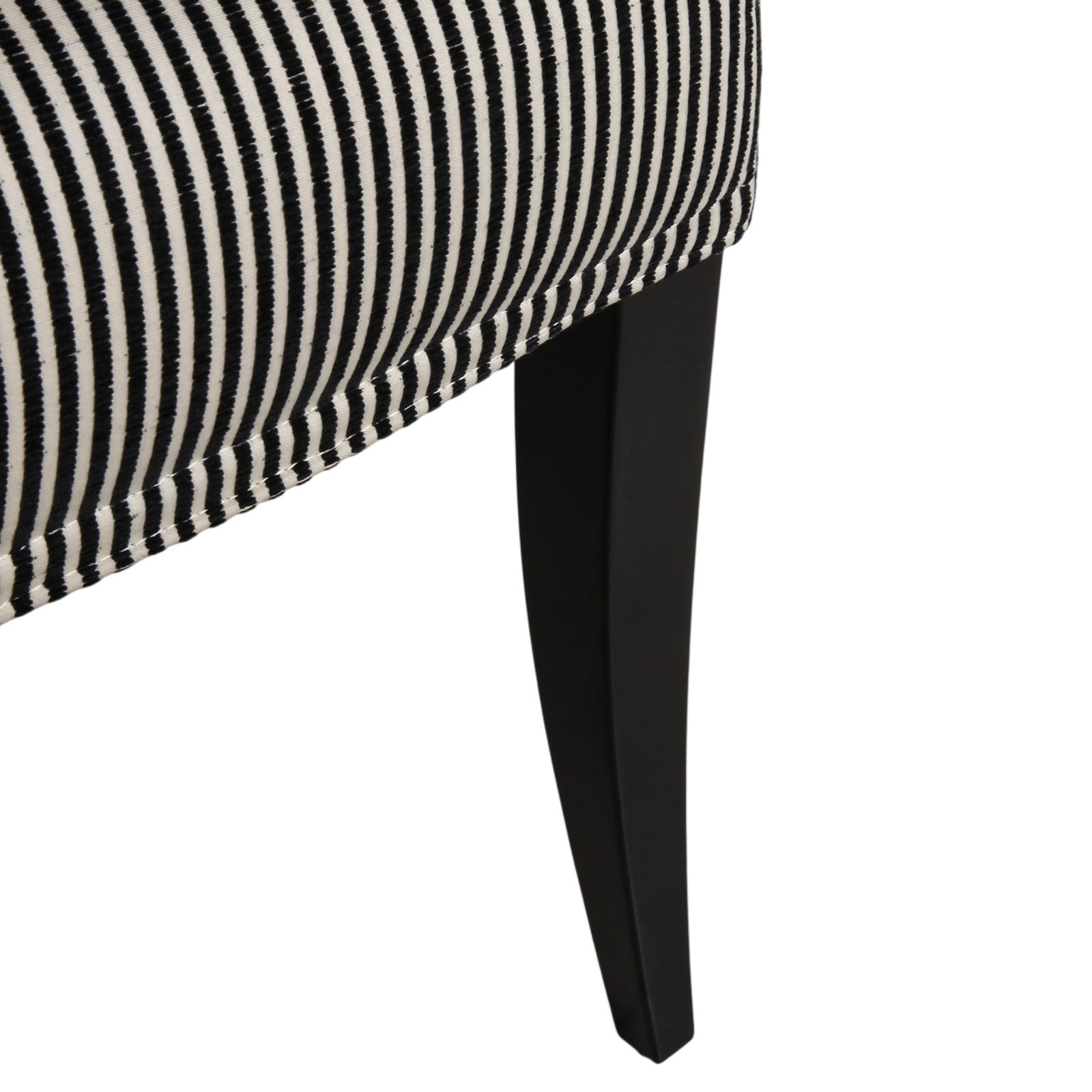 Lot de 8 chaises Wittmann Isis en tissu, motif rayé noir et blanc, salle à manger photo Mobilier