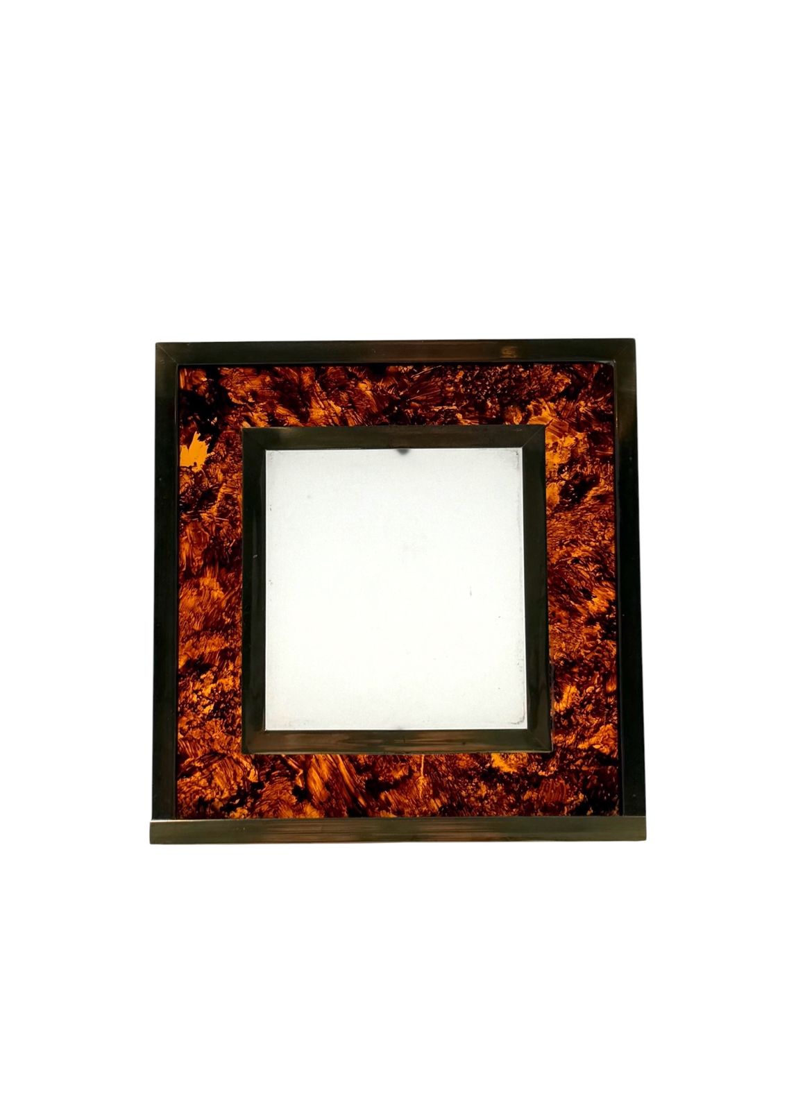 Home Decor Hollywood Regency Lucite & Brass Picture Frame – In The Manner Of Gabriella Crespi, Italy 1970s photo