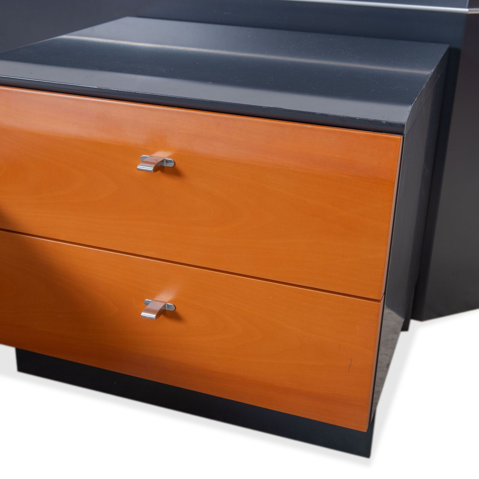 photo furniture Ensemble de lit Interlübke en bois, bleu marine, bleu foncé, marron, chambre, fonction manuelle