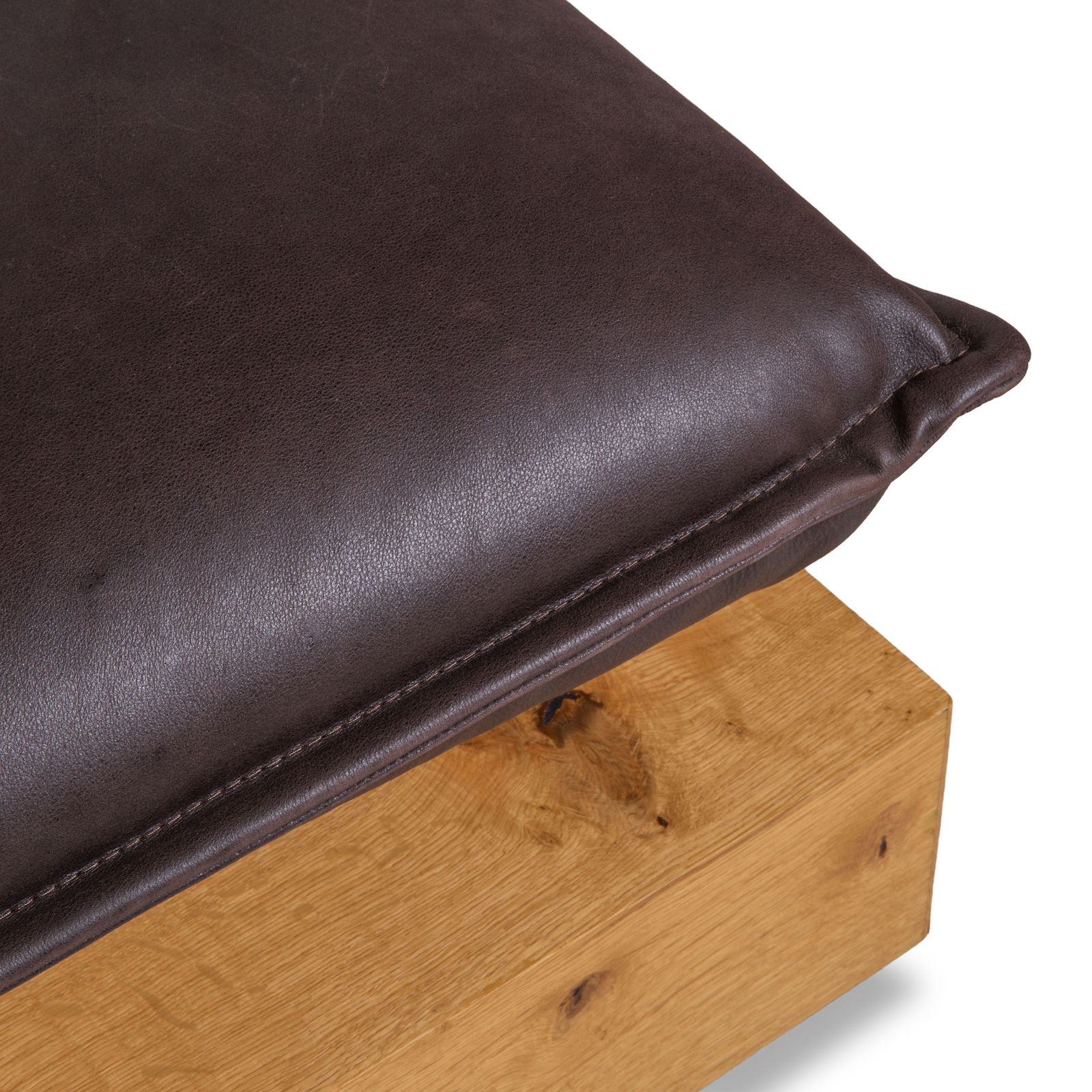 Repose-pieds Koinor Free Motion Edit 3 en cuir brun chocolat, bois, fonction manuelle photo vinterior