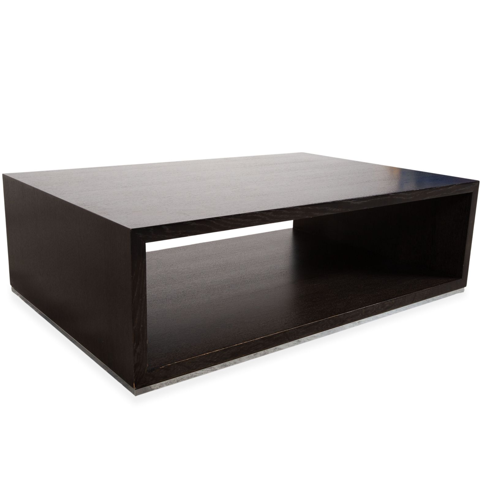 Rolf Benz Wooden Coffee Table, Black/Dark Brown, Chrome