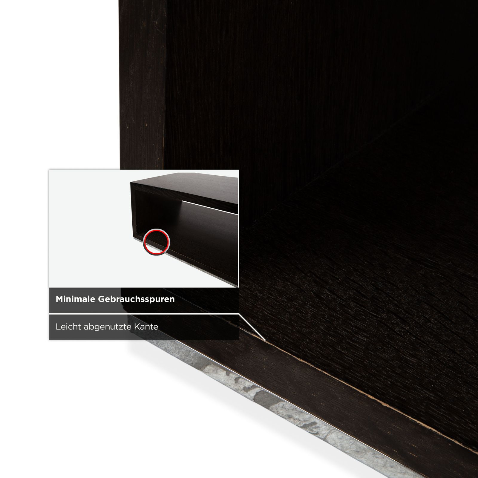 Rolf Benz houten salontafel, zwart/donkerbruin, chroom photo vinterior