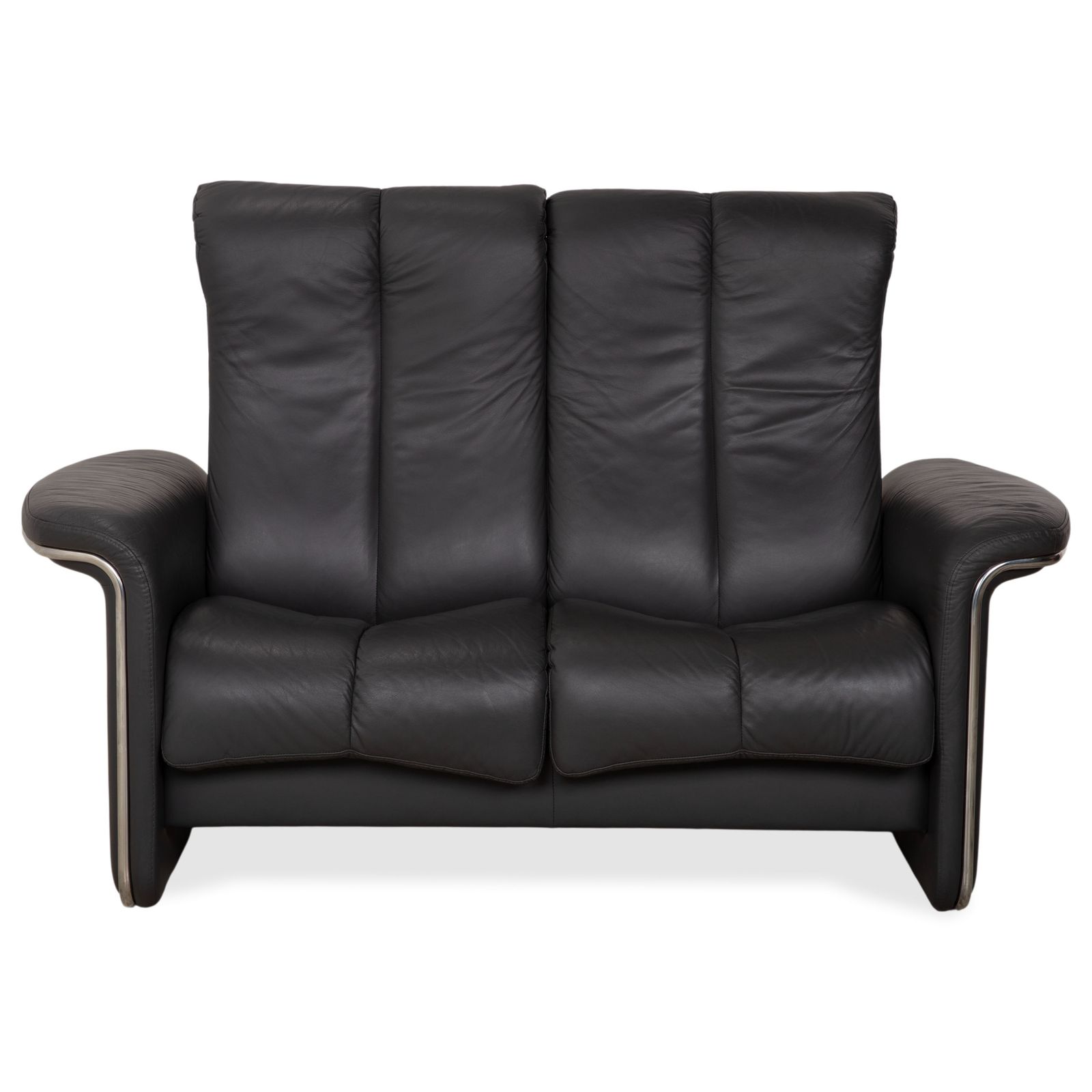 Canapé 2 places Stressless Soul en cuir gris anthracite foncé, fonction manuelle