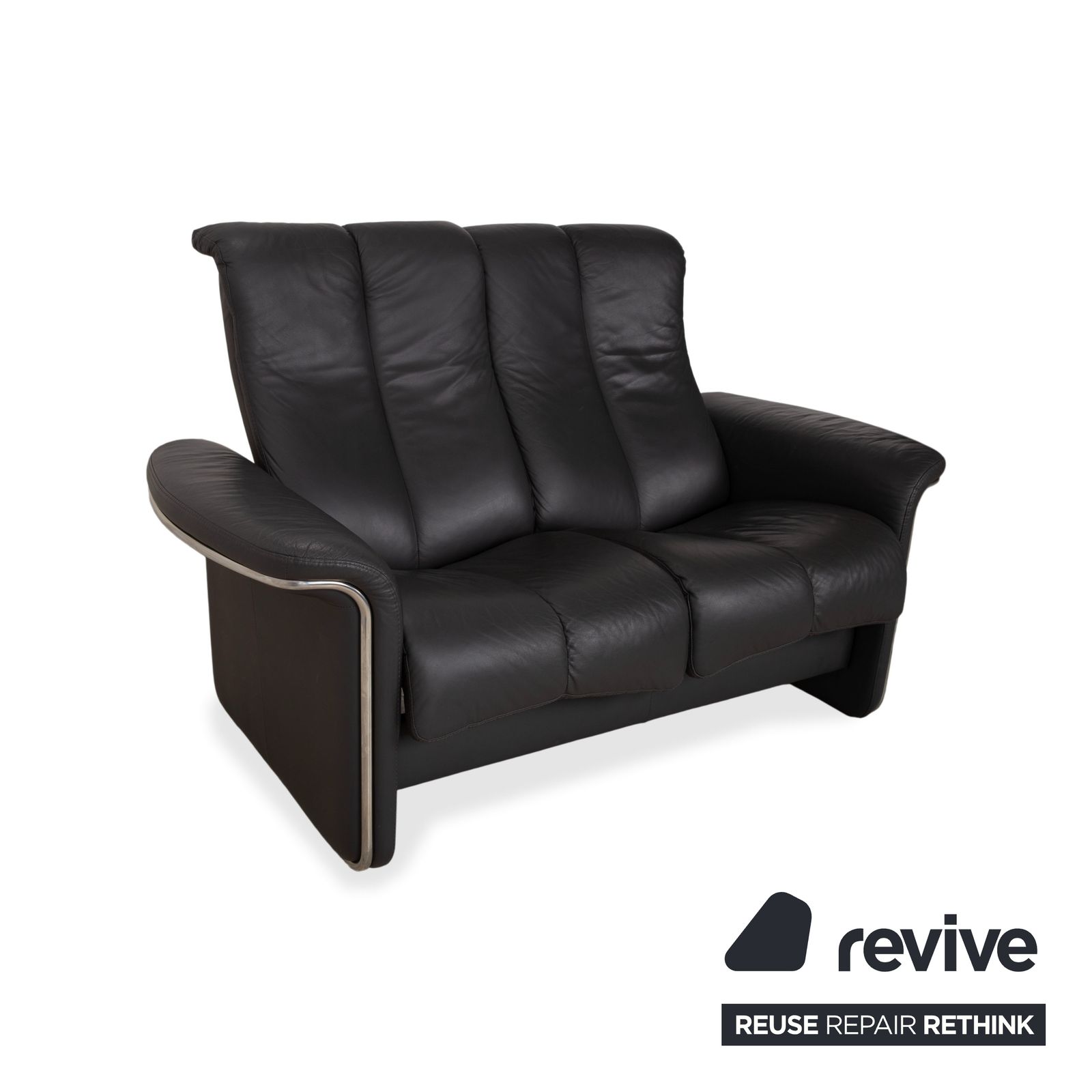Canapé 2 places Stressless Soul en cuir gris anthracite foncé, fonction manuelle photo Mobilier
