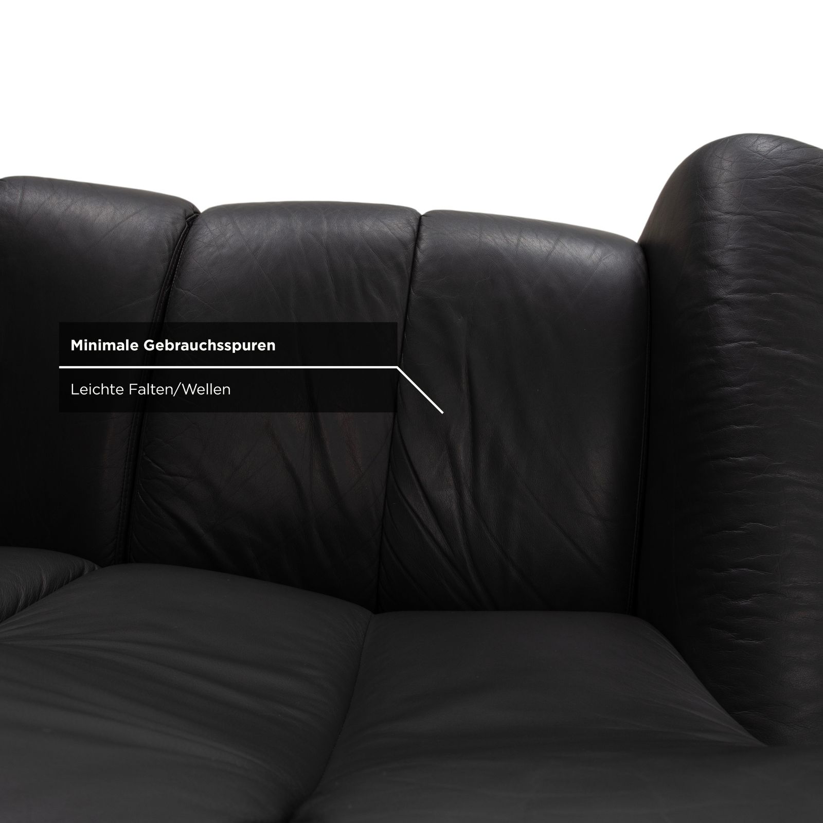 photo furniture Canapé 2 places Stressless Soul en cuir gris anthracite foncé, fonction manuelle
