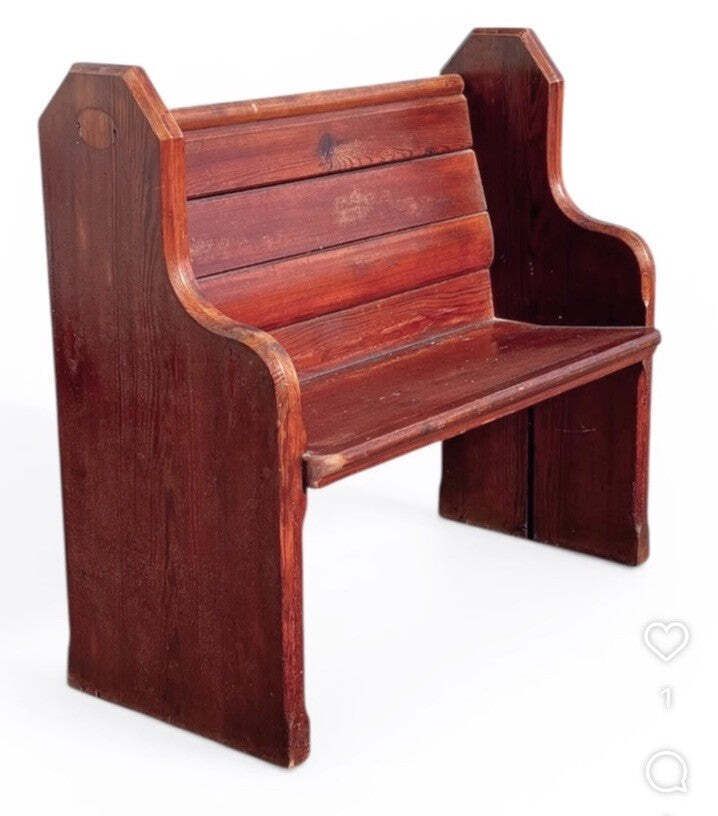 Small Victorian Pine Pew, 1800s photo furniture