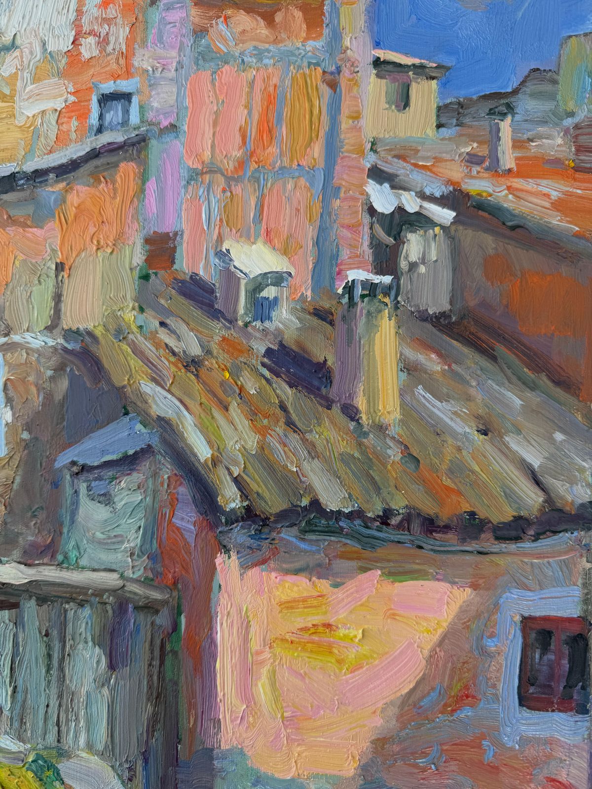 Jordi Baget Ballester Spanish Village Scene Albarracín Teruel Expressive Oil Painting Impressionist 1970 photo Art