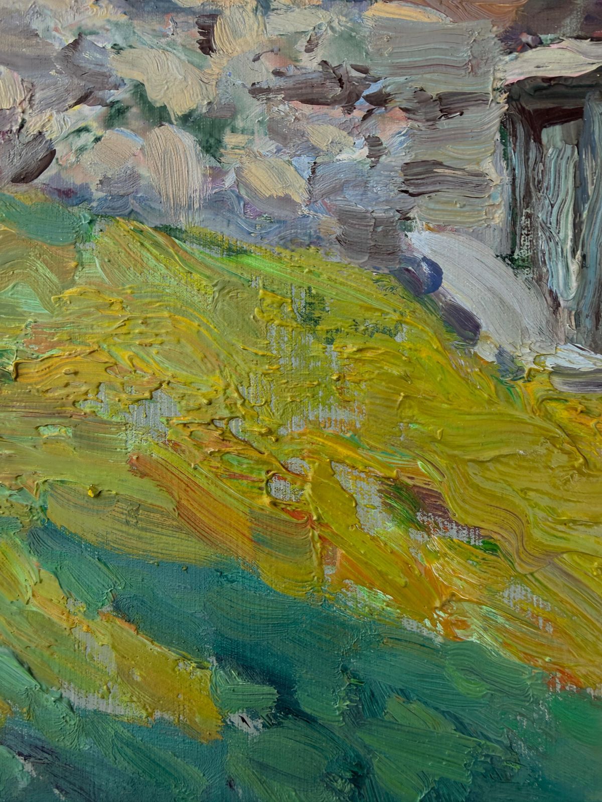 Jordi Baget Ballester – Spaans Dorpsgezicht Albarracín Teruel, Expressief Olieverfschilderij, Impressionistisch, 1970 photo vinterior