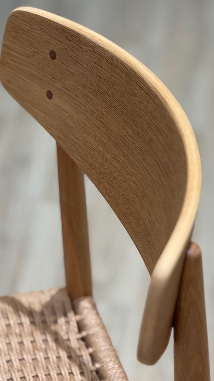 Set Of Eight Oak A.M Møbler Model 501 Papercord Dining Chairs photo vinterior