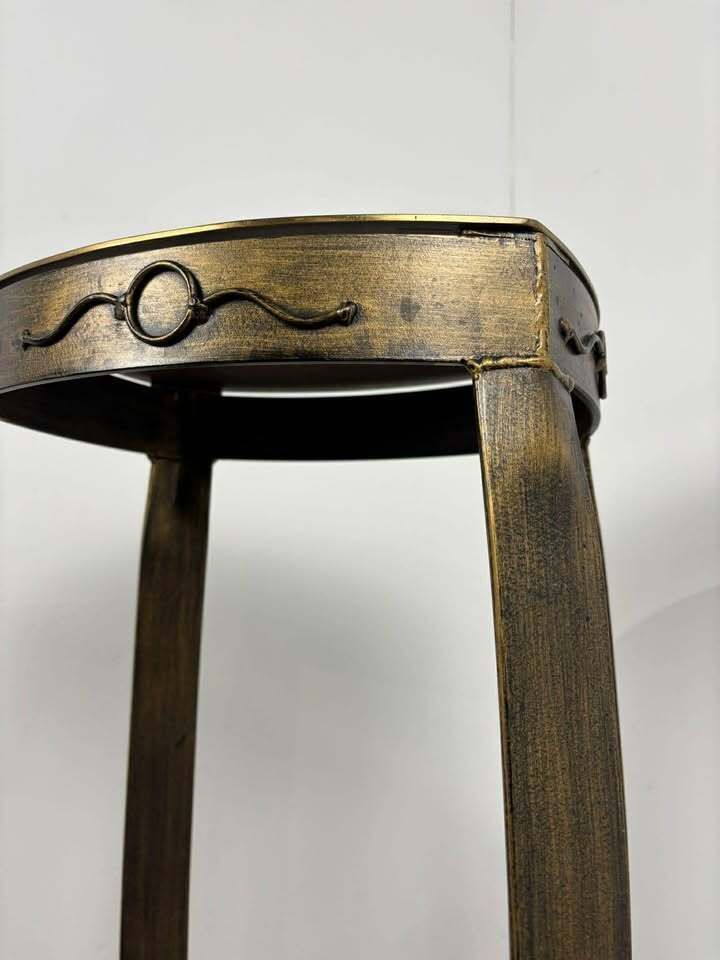 Reproduction Heavy Cast Metal & Brass Jardiniere Stand photo vintage